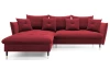Rohová sedacia súprava Glam, červená látka, ľavý roh