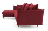 Rohová sedacia súprava Glam, červená látka, ľavý roh