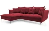 Rohová sedacia súprava Glam, červená látka, ľavý roh