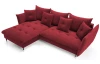 Rohová sedacia súprava Glam, červená látka, ľavý roh