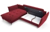 Rohová sedacia súprava Glam, červená látka, ľavý roh