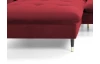 Rohová sedacia súprava Glam, červená látka, ľavý roh