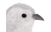 Vianočné ozdoby (2 ks) Vtáčik s klipom, biely trblietavý
