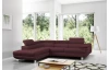 Rohová sedacia súprava Lotos, vínovo červená látka, ľavý roh