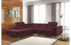Rohová sedacia súprava Lotos, vínovo červená látka, ľavý roh