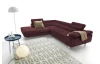 Rohová sedacia súprava Lotos, vínovo červená látka, ľavý roh
