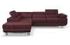 Rohová sedacia súprava Lotos, vínovo červená látka, ľavý roh