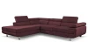 Rohová sedacia súprava Lotos, vínovo červená látka, ľavý roh