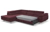 Rohová sedacia súprava Lotos, vínovo červená látka, ľavý roh