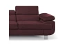 Rohová sedacia súprava Lotos, vínovo červená látka, ľavý roh