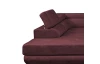 Rohová sedacia súprava Lotos, vínovo červená látka, ľavý roh
