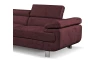 Rohová sedacia súprava Lotos, vínovo červená látka, ľavý roh