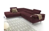 Rohová sedacia súprava Lotos, vínovo červená látka, ľavý roh