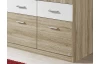 Šatníková skriňa Bremen, 136 cm, dub san remo/biela