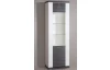 Vysoká vitrína Caracas typ 02, grafit / biely lesk, s osvetlením