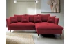 Rohová sedacia súprava Glam, červená látka, pravý roh