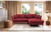 Rohová sedacia súprava Glam, červená látka, pravý roh