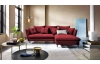 Rohová sedacia súprava Glam, červená látka, pravý roh