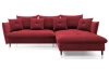 Rohová sedacia súprava Glam, červená látka, pravý roh