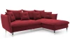Rohová sedacia súprava Glam, červená látka, pravý roh