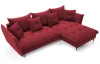 Rohová sedacia súprava Glam, červená látka, pravý roh
