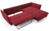 Rohová sedacia súprava Glam, červená látka, pravý roh