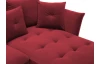 Rohová sedacia súprava Glam, červená látka, pravý roh