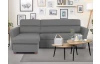 Rohová sedacia súprava Livia, dymovo šedá látka, ľavý roh