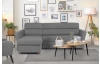 Rohová sedacia súprava Livia, dymovo šedá látka, ľavý roh