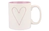 Hrnček Srdce 600 ml, biela/ružová