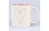 Hrnček Srdce 600 ml, biela/ružová