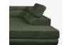 Rohová sedacia súprava Lotos, fľaškovo zelená látka, pravý roh