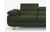 Rohová sedacia súprava Lotos, fľaškovo zelená látka, pravý roh