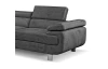 Rohová sedacia súprava Lotos, tmavo šedá látka, ľavý roh