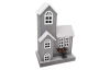 Vianočná dekorácia LED Domeček, šedá/biela