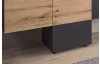 Obývacia stena s osvetlením Goul, tmavo šedá/dub evoke