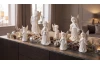 Dekoračná soška (mix) Stojaci anjel, biely porcelán