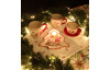 Vianočný tanier Škriatkovia, tvar strom, červený