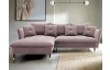 Rohová sedacia súprava Glam, ružová látka, ľavý roh