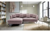Rohová sedacia súprava Glam, ružová látka, ľavý roh