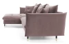 Rohová sedacia súprava Glam, ružová látka, ľavý roh