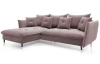Rohová sedacia súprava Glam, ružová látka, ľavý roh