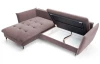 Rohová sedacia súprava Glam, ružová látka, ľavý roh