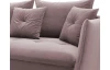 Rohová sedacia súprava Glam, ružová látka, ľavý roh