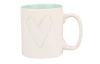 Hrnček Srdce 600 ml, bielo/zelená mätová