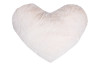 Dekoračný vankúš Srdce 30x40 cm, krémový, imitácia králičej kožušiny