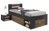 Posteĺ s nočným stolíkom Stefan 90x200 cm,  dub flagstaff/grafit