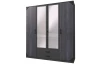 Šatníková skriňa so zrkadlami Bochum, 180 cm, grafit/sivá vintage oceľ