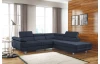 Rohová sedací souprava Lotos, tmavomodrá látka, pravý roh