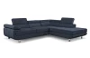 Rohová sedací souprava Lotos, tmavomodrá látka, pravý roh